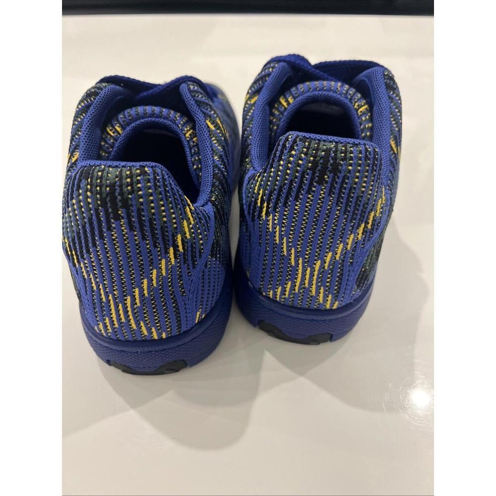 NIB BURBERRY BOX NAVY BLUE CHECK CANVAS LOGO PLATFORM SNEAKERS 11 US 44 ITALY - Picture 11 of 16